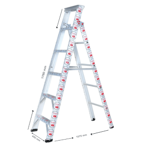 Royal Aluminium 6 FEET Multi/Dual Purpose Extension Ladder (Silver, Heavy)