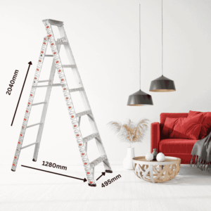 Royal Aluminium 7 FEET Multi/Dual Purpose Extension Ladder (Silver, Heavy)