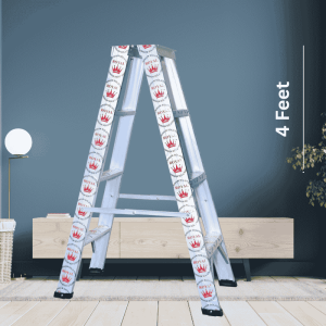 Royal Aluminium 2 Way Steps Folding Ladder (Silver, Heavy) - 4 Feet