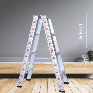 Royal Aluminium 2 Way Steps Folding Ladder (Silver, Heavy) - 5 Feet