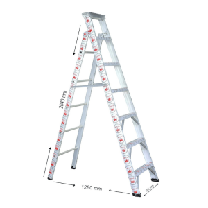 Royal Aluminium 7 FEET Multi/Dual Purpose Extension Ladder (Silver, Heavy)